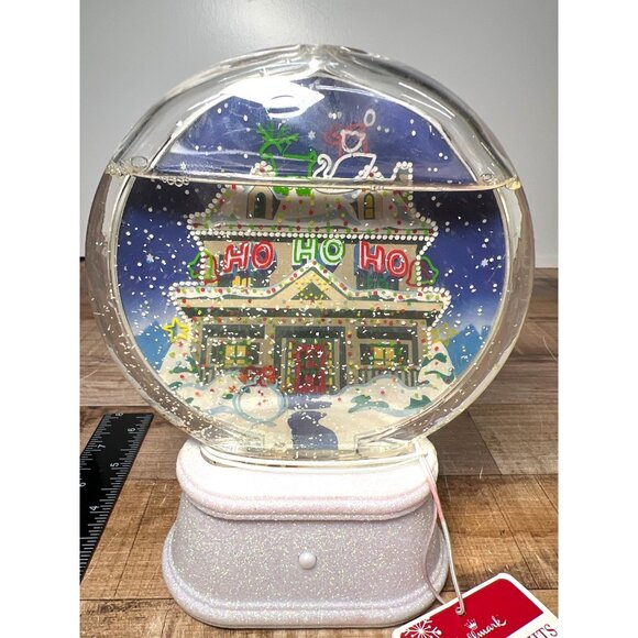 Hallmark Dancing Lights Holiday House Lighted Water Globe Changes Colors - Picture 2 of 9
